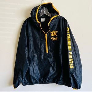 PINK Victorias Secret 5th & Ocean Pittsburg Pirates Black Windbreaker Jacket